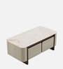 Kaya Ceramic Top Center Table In Taupe Finish