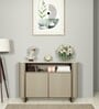 Kaya Ceramic Top Console Unit In Taupe Finish