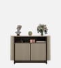 Kaya Ceramic Top Console Unit In Taupe Finish