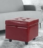 Kayla Ottoman with Storage in Wine Red Colour