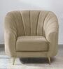 Kaylee Chenille Fabric 1 Seater Sofa in Beige Colour