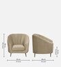 Kaylee Chenille Fabric 1 Seater Sofa in Beige Colour