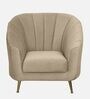 Kaylee Chenille Fabric 1 Seater Sofa in Beige Colour