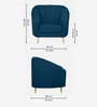 Kaylee Chenille Fabric 1 Seater Sofa In Denim Blue Colour