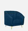 Kaylee Chenille Fabric 1 Seater Sofa In Denim Blue Colour