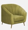 Kaylee Chenille Fabric 1 Seater Sofa In Olive Green Colour