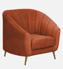 Kaylee Chenille Fabric 1 Seater Sofa In Orange Colour
