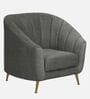 Kaylee Chenille Fabric 1 Seater Sofa In Steel Grey Colour