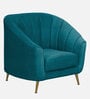 Kaylee Chenille Fabric 1 Seater Sofa In Teal Colour