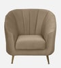 Kaylee Velvet 1 Seater Sofa in Beige Colour