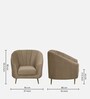 Kaylee Velvet 1 Seater Sofa in Beige Colour