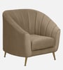 Kaylee Velvet 1 Seater Sofa in Beige Colour