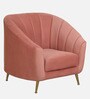 Kaylee Velvet 1 Seater Sofa In Blush Pink Colour