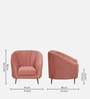 Kaylee Velvet 1 Seater Sofa In Blush Pink Colour