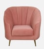 Kaylee Velvet 1 Seater Sofa In Blush Pink Colour
