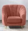 Kaylee Velvet 1 Seater Sofa In Blush Pink Colour
