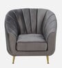 Kaylee Velvet 1 Seater Sofa In Fossil Grey Colour