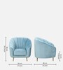 Kaylee Velvet 1 Seater Sofa In Sky Blue Colour
