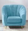 Kaylee Velvet 1 Seater Sofa In Sky Blue Colour