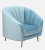 Kaylee Velvet 1 Seater Sofa In Sky Blue Colour