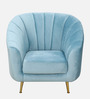 Kaylee Velvet 1 Seater Sofa In Sky Blue Colour