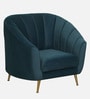 Kaylee Velvet 1 Seater Sofa In Teal Blue Colour