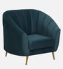 Kaylee Velvet 1 Seater Sofa In Teal Blue Colour