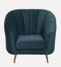 Kaylee Velvet 1 Seater Sofa In Teal Blue Colour