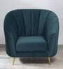 Kaylee Velvet 1 Seater Sofa In Teal Blue Colour