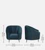 Kaylee Velvet 1 Seater Sofa In Teal Blue Colour