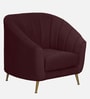 Kaylee Velvet 1 Seater Sofa In Wine Red Colour