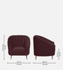 Kaylee Velvet 1 Seater Sofa In Wine Red Colour