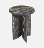 Kazan Pine Wood Side Table In Grey Finish