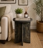 Kazan Pine Wood Side Table In Grey Finish