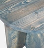Kazan Pine Wood Side Table In Turquoise Blue Finish