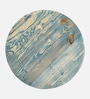 Kazan Pine Wood Side Table In Turquoise Blue Finish