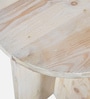 Kazan Pine Wood Side Table In Whitewash Finish Kazan Pine Wood Side Table In Whitewash Finish