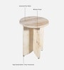 Kazan Pine Wood Side Table In Whitewash Finish Kazan Pine Wood Side Table In Whitewash Finish