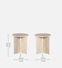 Kazan Pine Wood Side Table In Whitewash Finish Kazan Pine Wood Side Table In Whitewash Finish