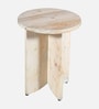 Kazan Pine Wood Side Table In Whitewash Finish Kazan Pine Wood Side Table In Whitewash Finish