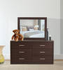 Kazue Six Drawer Dressing Table in Chocolate Beech Finish