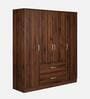 Kazuhiko 4 Door Wardrobe in Columbia Walnut Finish with Lock