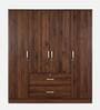 Kazuhiko 4 Door Wardrobe in Columbia Walnut Finish with Lock