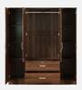 Kazuhiko 4 Door Wardrobe in Columbia Walnut Finish with Lock
