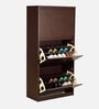 Kazuo Tilt Out Shoe Rack in Columbia Walnut Finish
