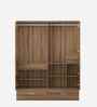 Vector 4 Door Wardrobe In Walnut Bronze Finish With Locker & Drawer
