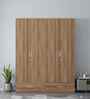 Vector 4 Door Wardrobe In Walnut Bronze Finish With Locker & Drawer