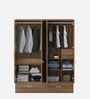 Vector 4 Door Wardrobe In Walnut Bronze Finish With Locker & Drawer