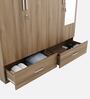 Vector 4 Door Wardrobe With Mirror In Walnut Bronze Finish With Locker & Drawer