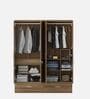 Vector 4 Door Wardrobe With Mirror In Walnut Bronze Finish With Locker & Drawer